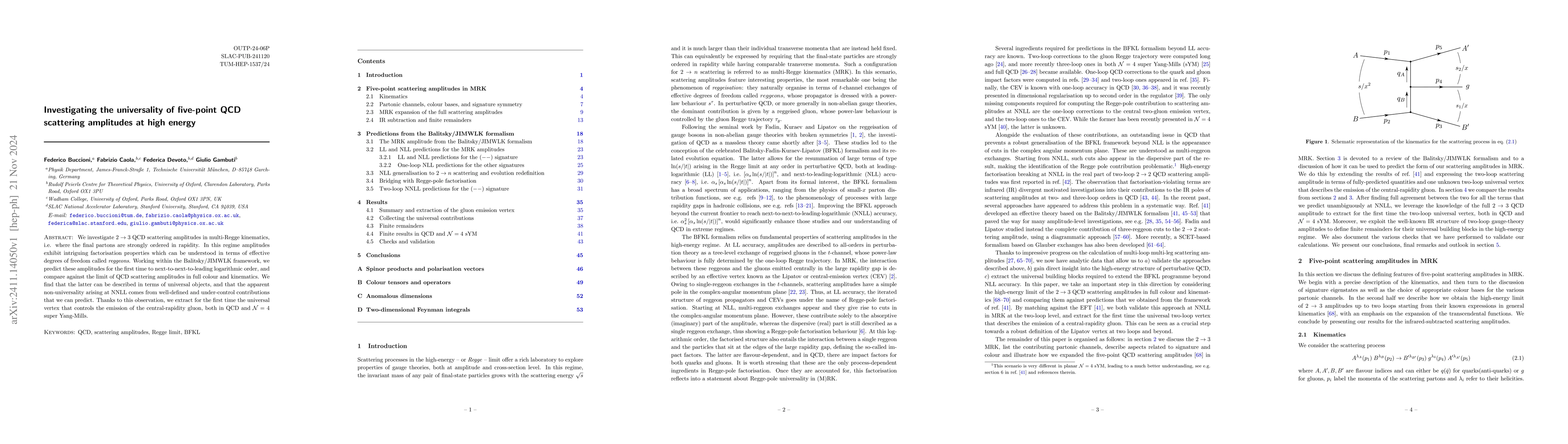 Thumbnail for Investigating the universality of five-point QCD scattering amplitudes
  at high energy