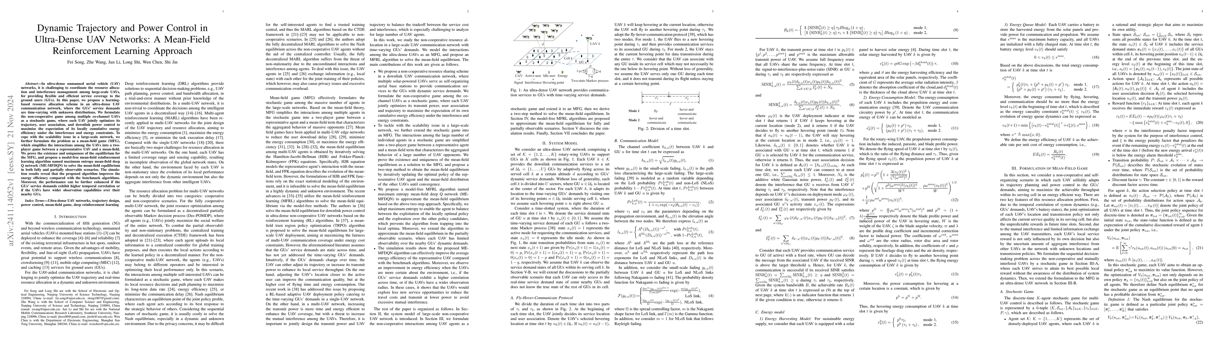 Thumbnail for Dynamic Trajectory and Power Control in Ultra-Dense UAV Networks: A
  Mean-Field Reinforcement Learning Approach
