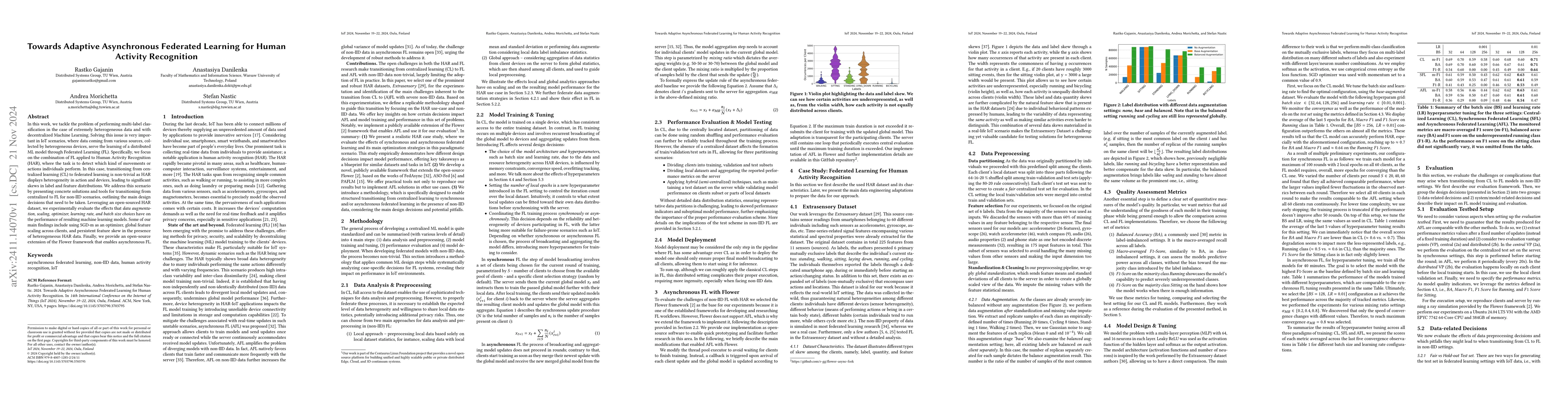 Thumbnail for Towards Adaptive Asynchronous Federated Learning for Human Activity
  Recognition