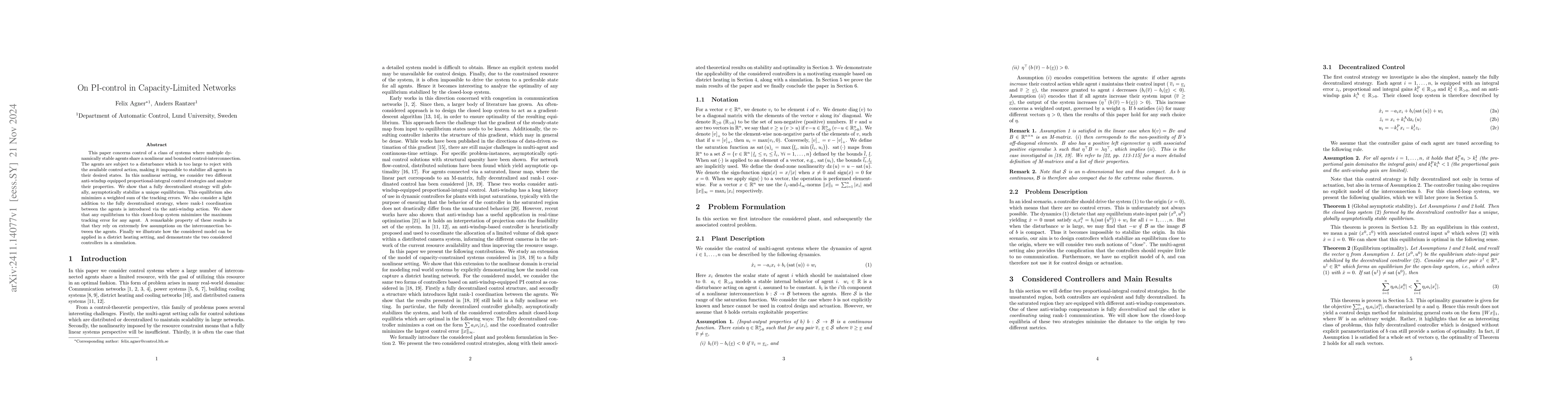 Thumbnail for On PI-control in Capacity-Limited Networks
