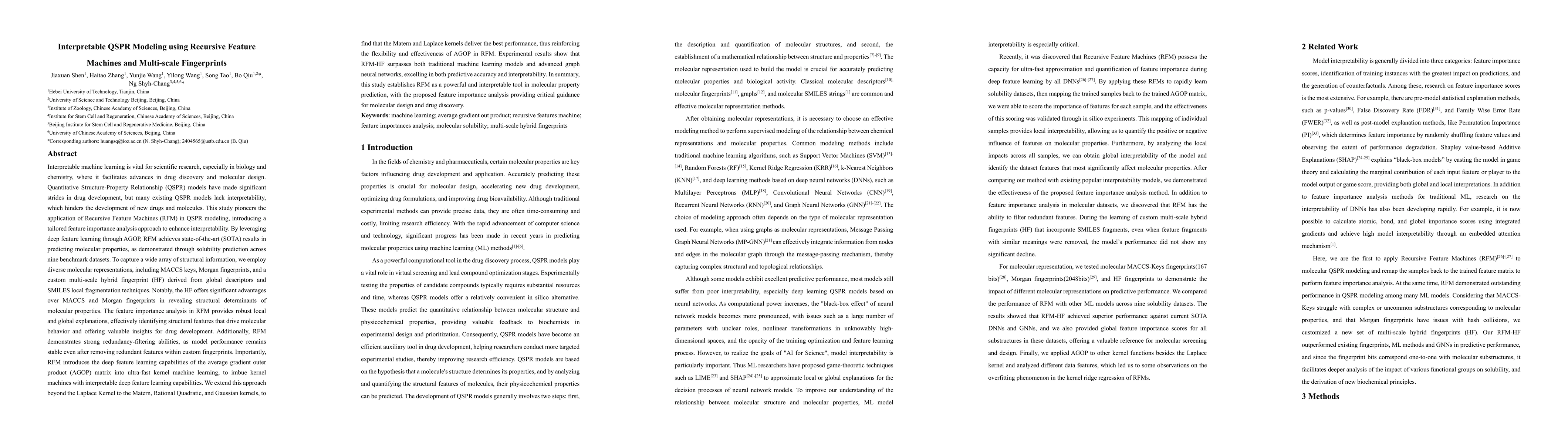 Thumbnail for Interpretable QSPR Modeling using Recursive Feature Machines and
  Multi-scale Fingerprints