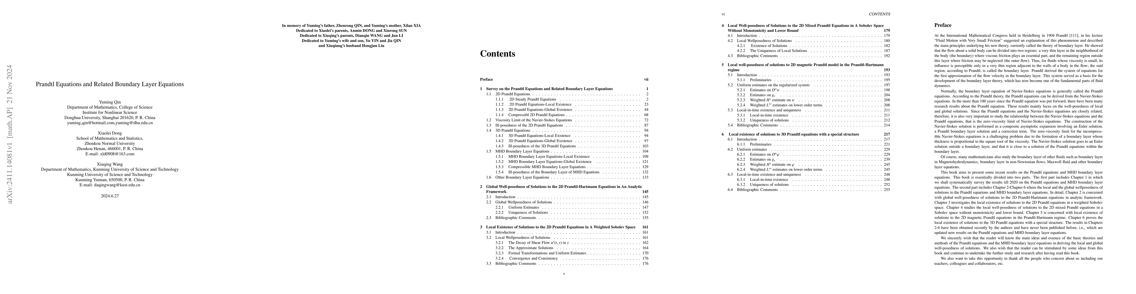 Thumbnail for Prandtl Equations and Related Boundary Layer Equations