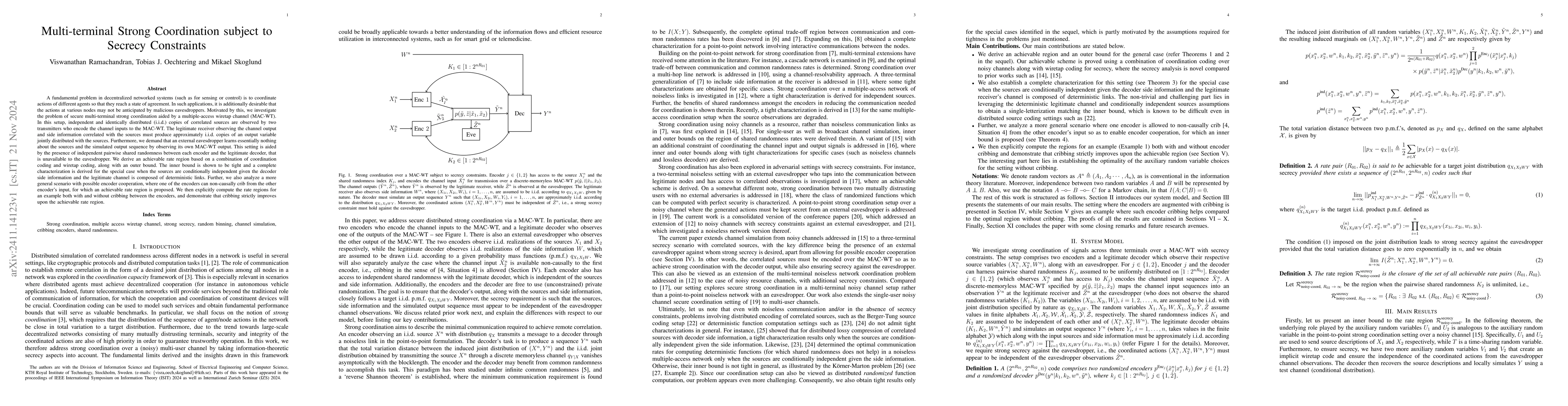 Thumbnail for Multi-terminal Strong Coordination subject to Secrecy Constraints