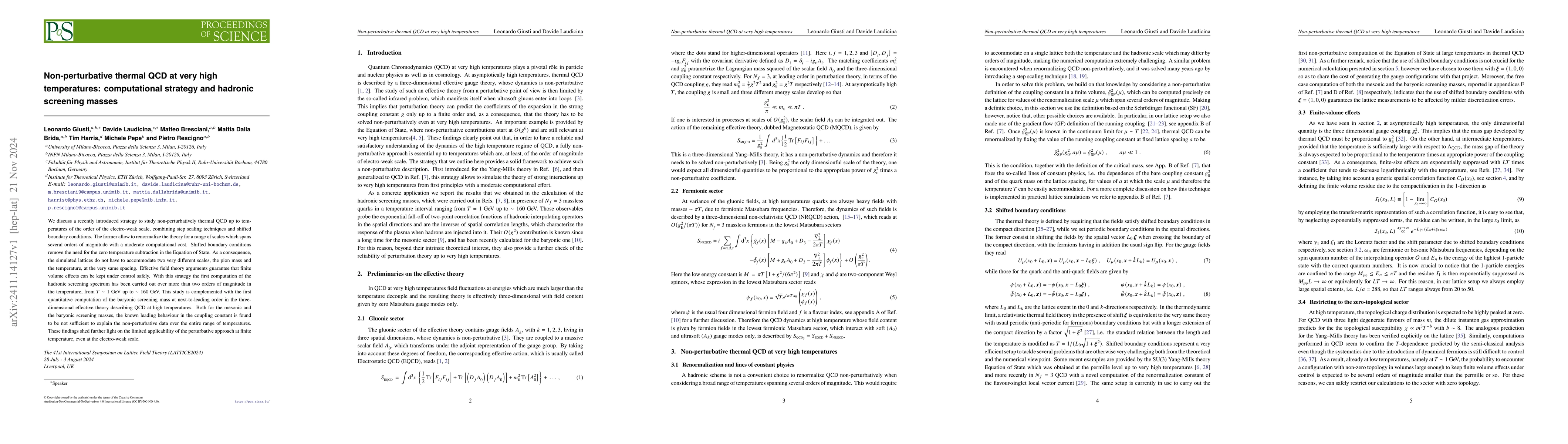 Thumbnail for Non-perturbative thermal QCD at very high temperatures: computational
  strategy and hadronic screening masses