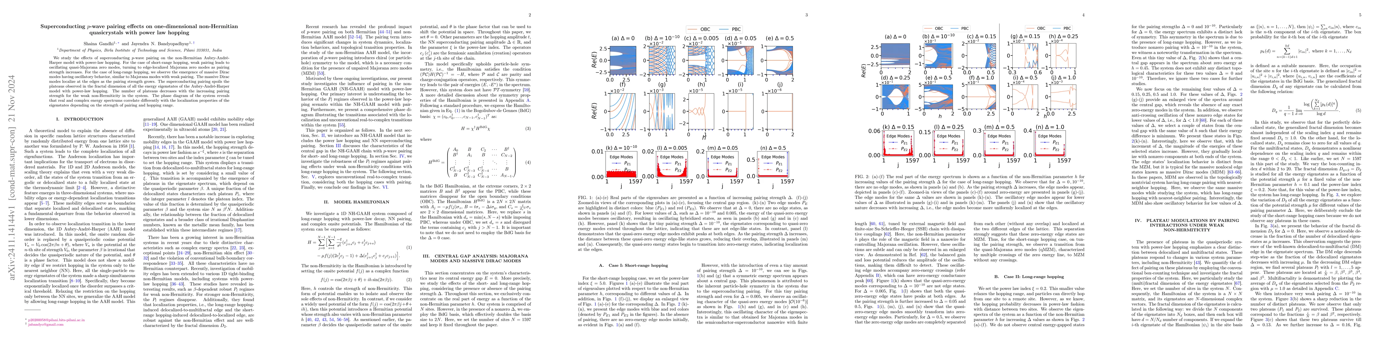 Thumbnail for Superconducting $p$-wave pairing effects on one-dimensional
  non-Hermitian quasicrystals with power law hopping