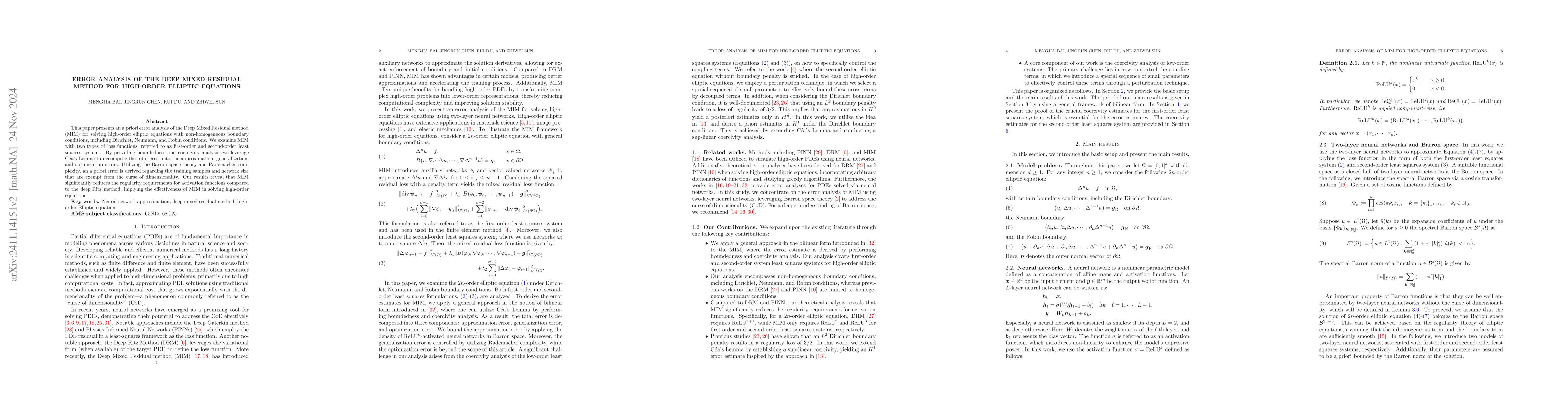 Thumbnail for Error Analysis of the Deep Mixed Residual Method for High-order Elliptic
  Equations