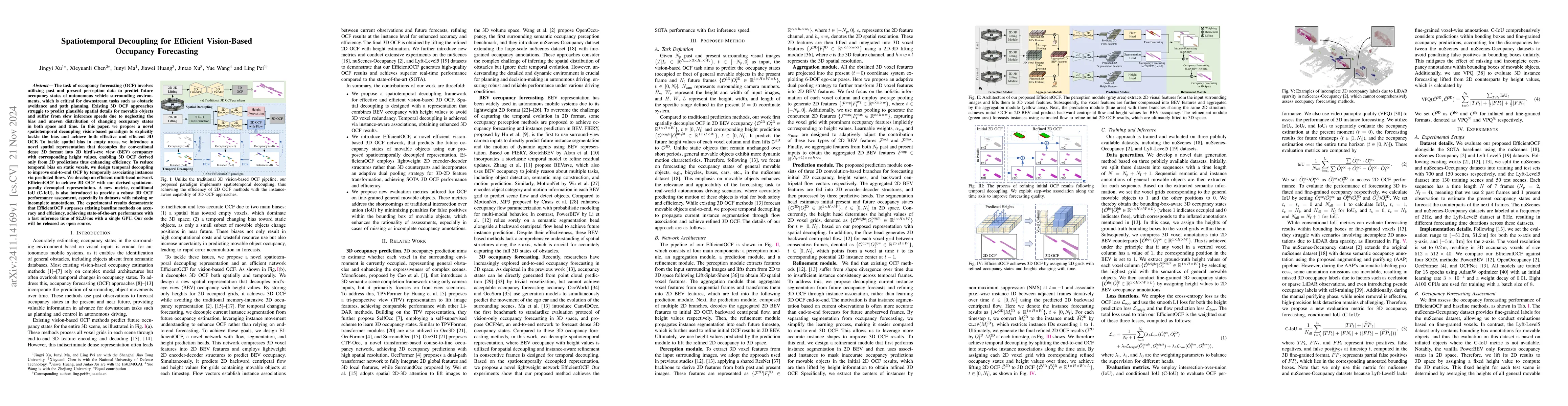 Thumbnail for Spatiotemporal Decoupling for Efficient Vision-Based Occupancy
  Forecasting