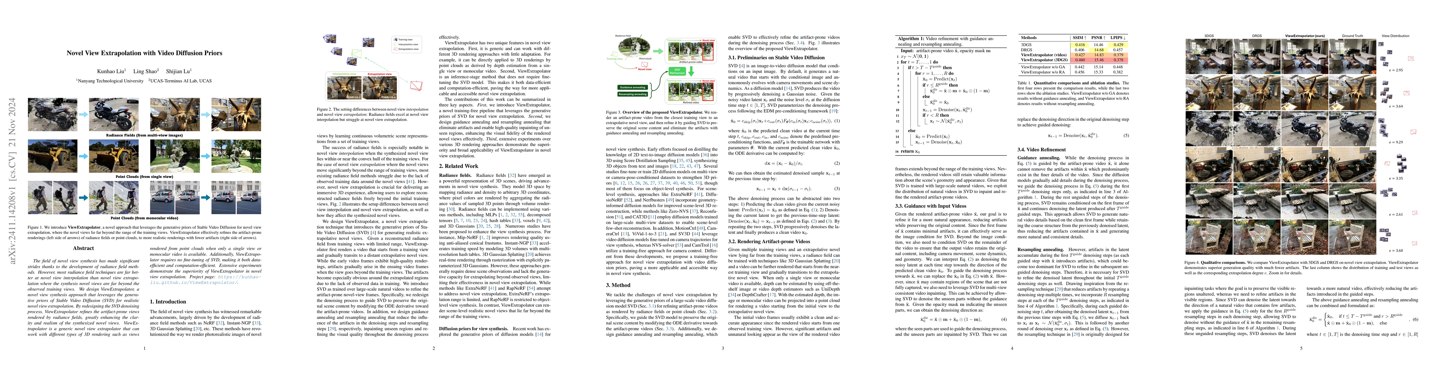 Thumbnail for Novel View Extrapolation with Video Diffusion Priors