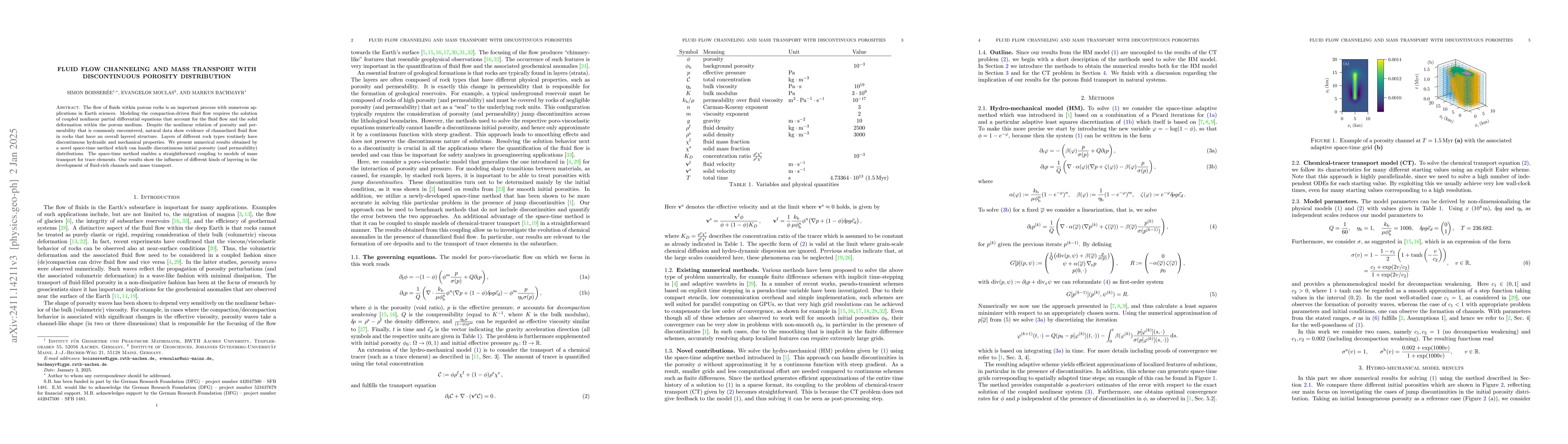 Thumbnail for Fluid flow channeling and mass transport with discontinuous porosity
  distribution