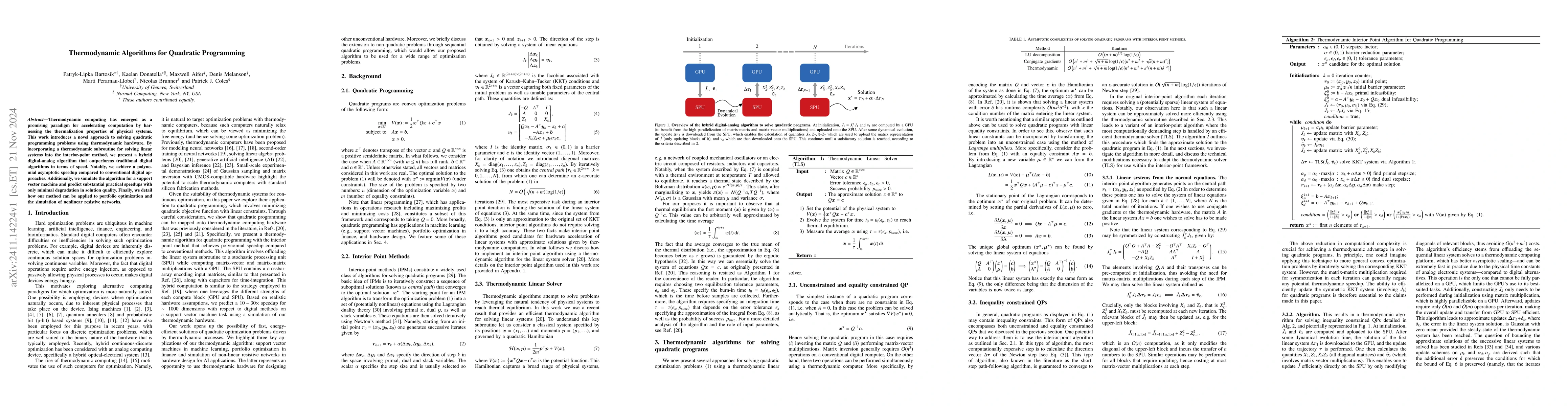 Thumbnail for Thermodynamic Algorithms for Quadratic Programming
