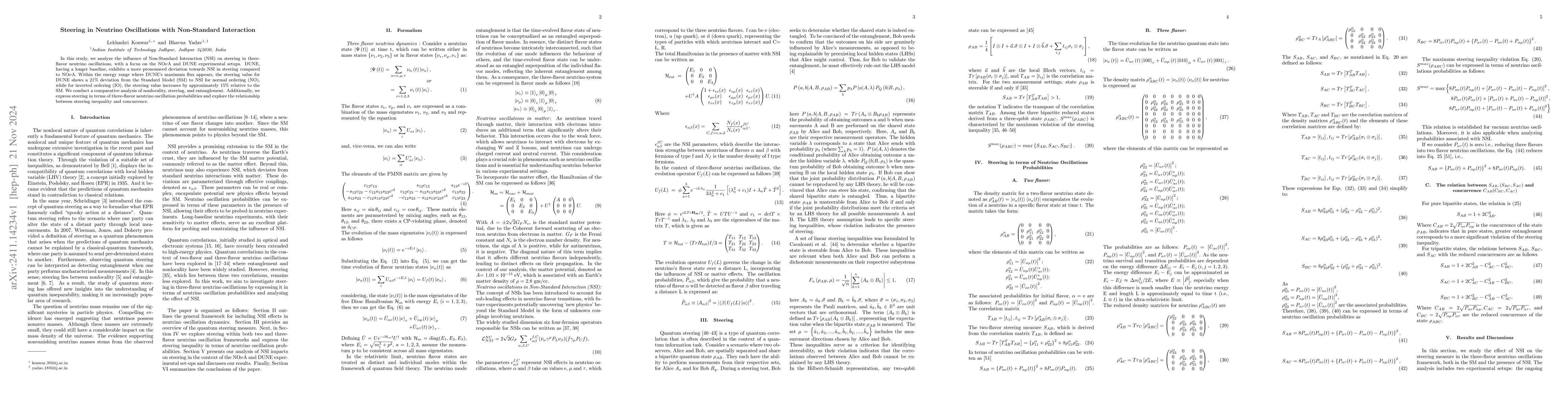 Thumbnail for Steering in Neutrino Oscillations with Non-Standard Interaction