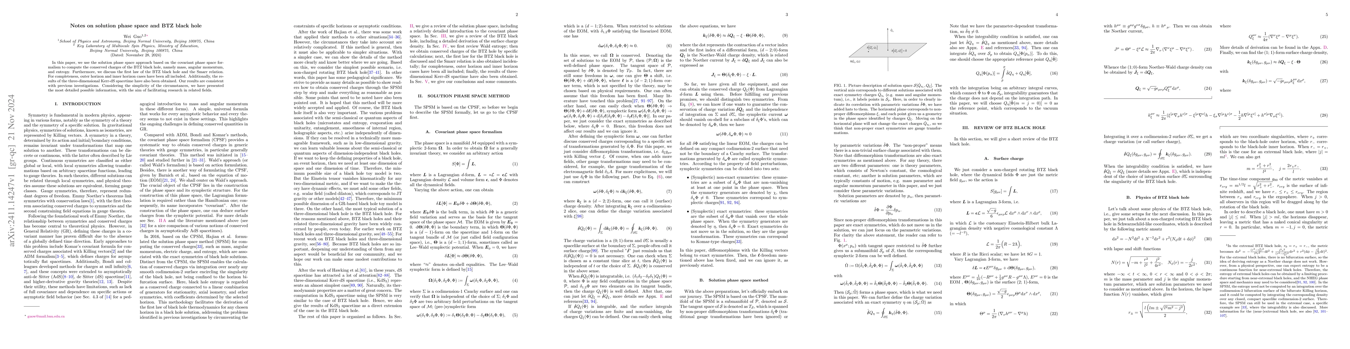Thumbnail for Notes on solution phase space and BTZ black hole