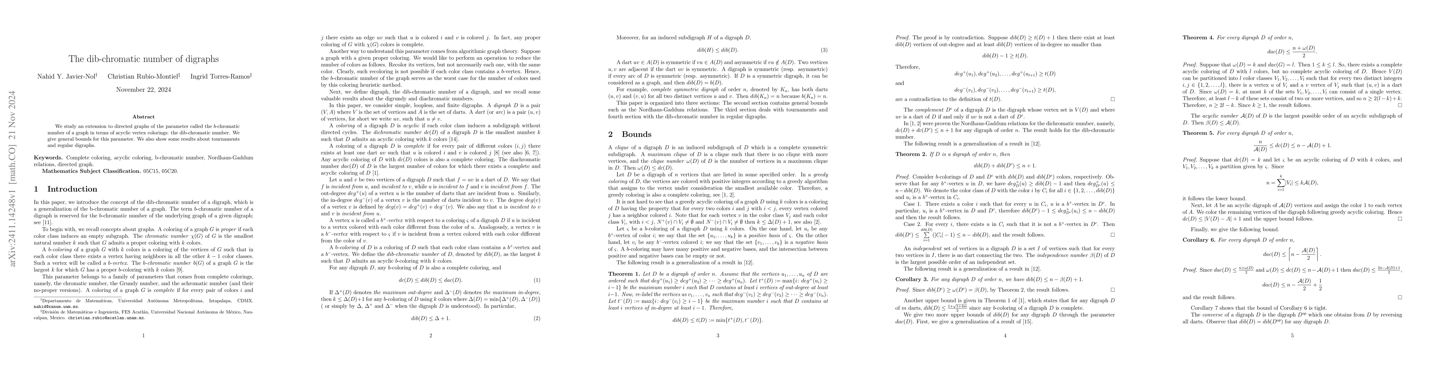 Thumbnail for The dib-chromatic number of digraphs