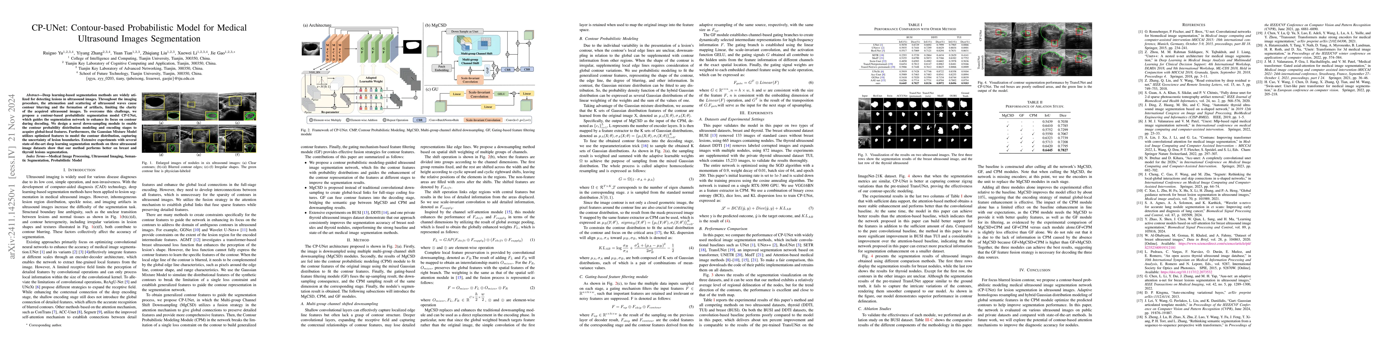 Thumbnail for CP-UNet: Contour-based Probabilistic Model for Medical Ultrasound Images
  Segmentation