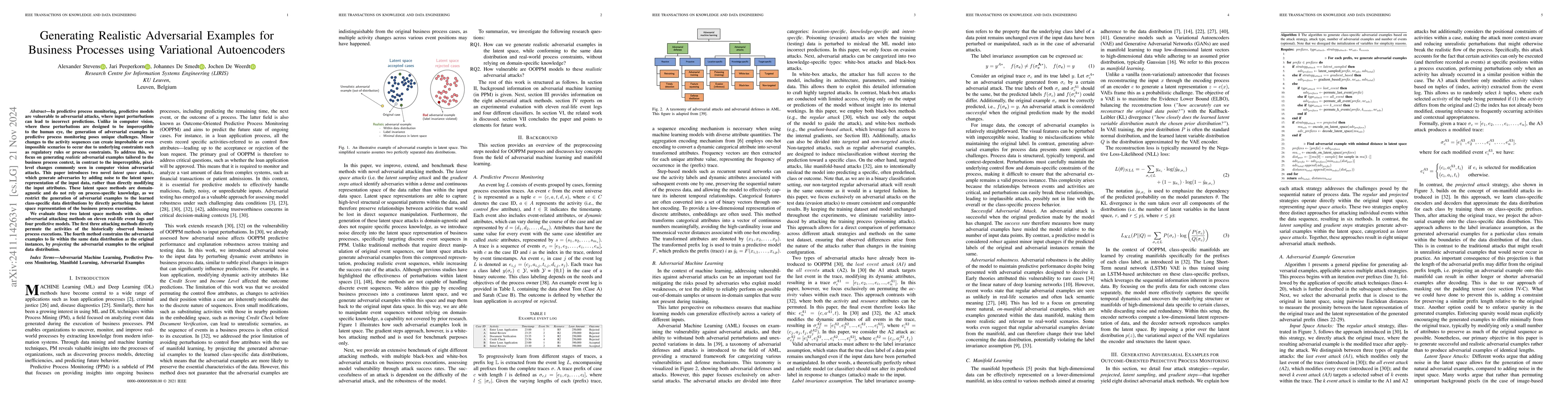 Thumbnail for Generating Realistic Adversarial Examples for Business Processes using
  Variational Autoencoders