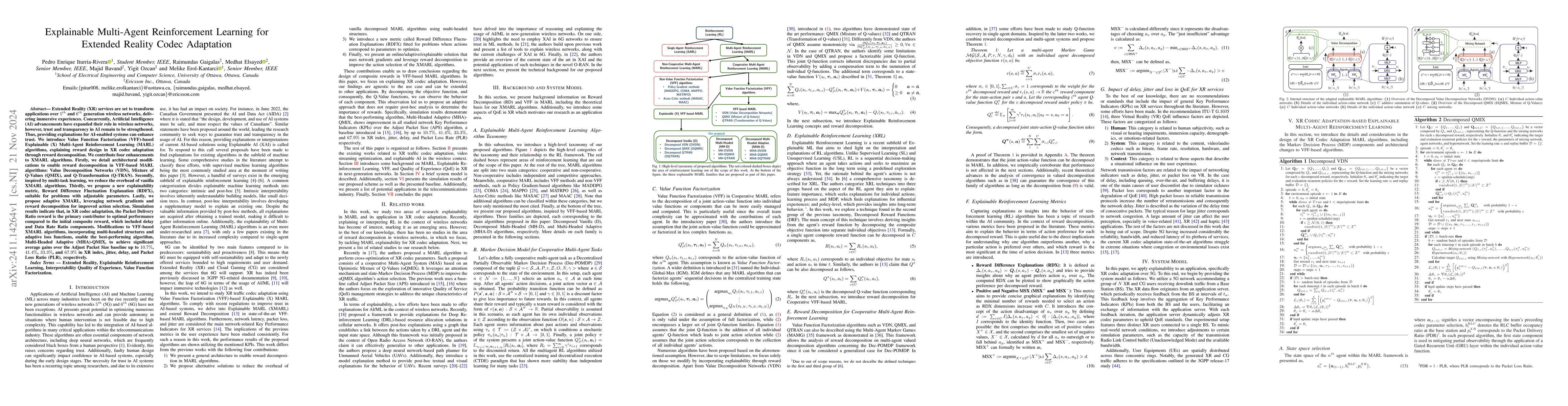 Thumbnail for Explainable Multi-Agent Reinforcement Learning for Extended Reality
  Codec Adaptation