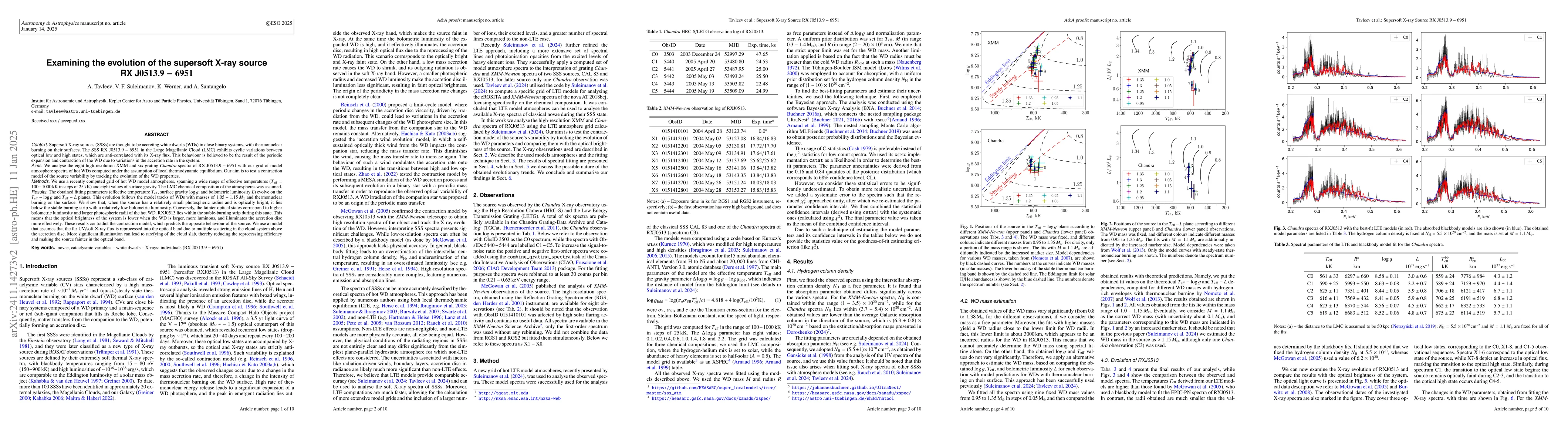 Thumbnail for Examining the evolution of the Supersoft X-ray Source RX J$0513.9-6951$
