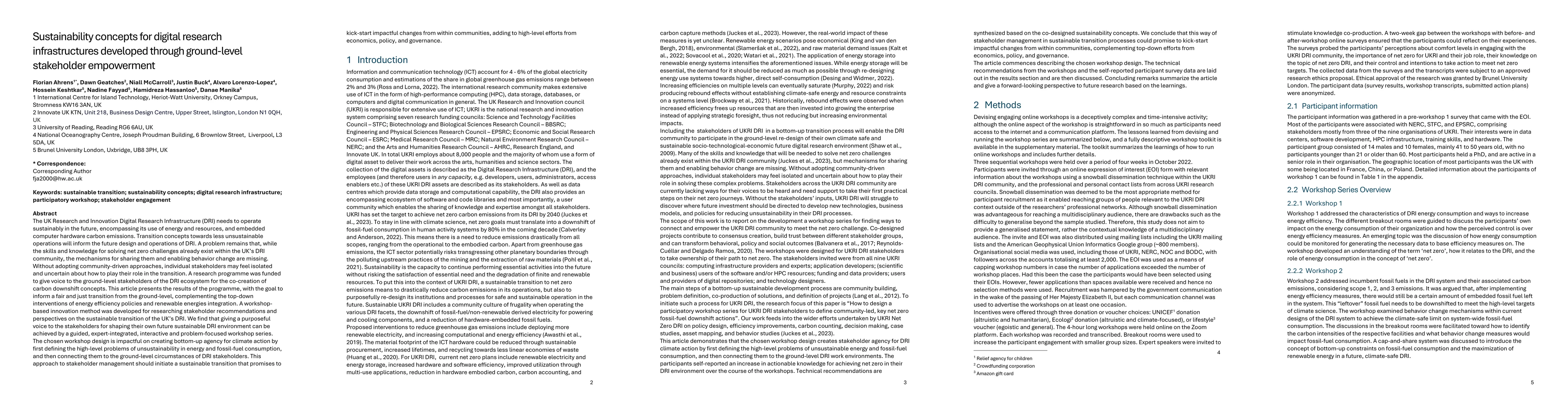 Thumbnail for Sustainability concepts for digital research infrastructures developed
  through ground-level stakeholder empowerment