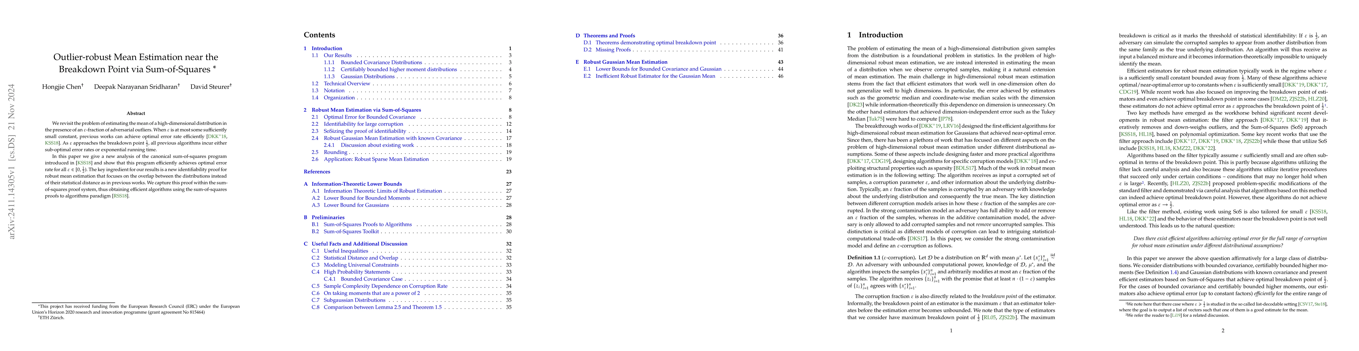 Thumbnail for Outlier-robust Mean Estimation near the Breakdown Point via
  Sum-of-Squares