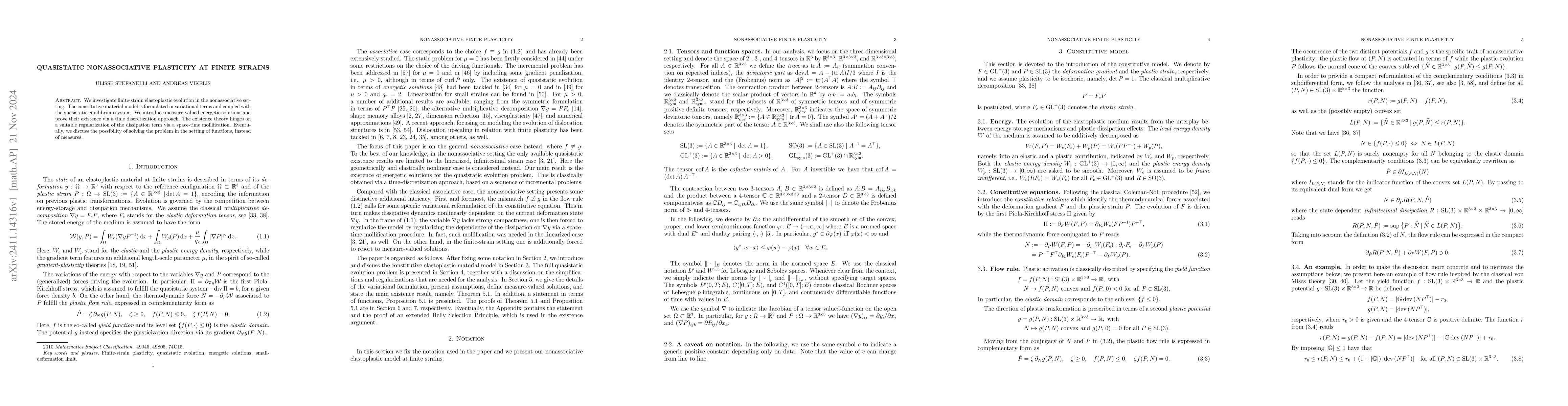 Thumbnail for Quasistatic nonassociative plasticity at finite strains