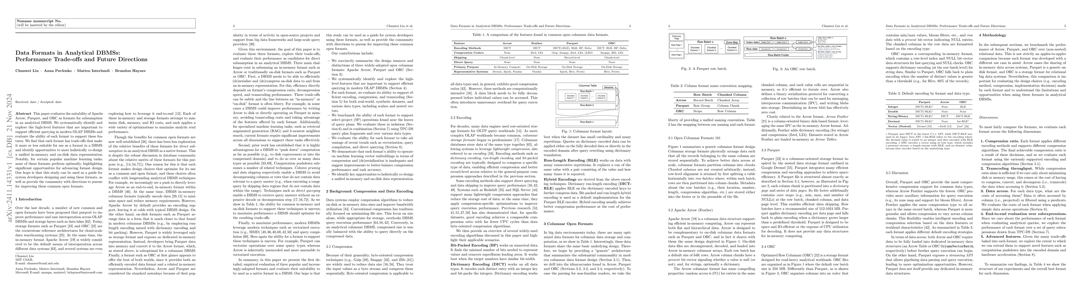 Thumbnail for Data Formats in Analytical DBMSs: Performance Trade-offs and Future
  Directions