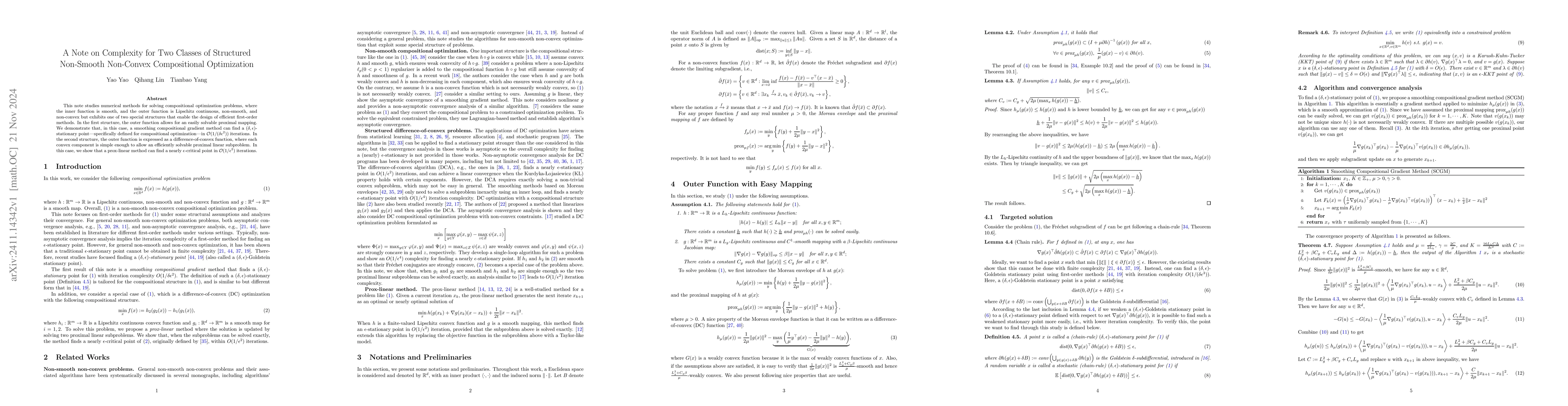 Thumbnail for A Note on Complexity for Two Classes of Structured Non-Smooth Non-Convex
  Compositional Optimization