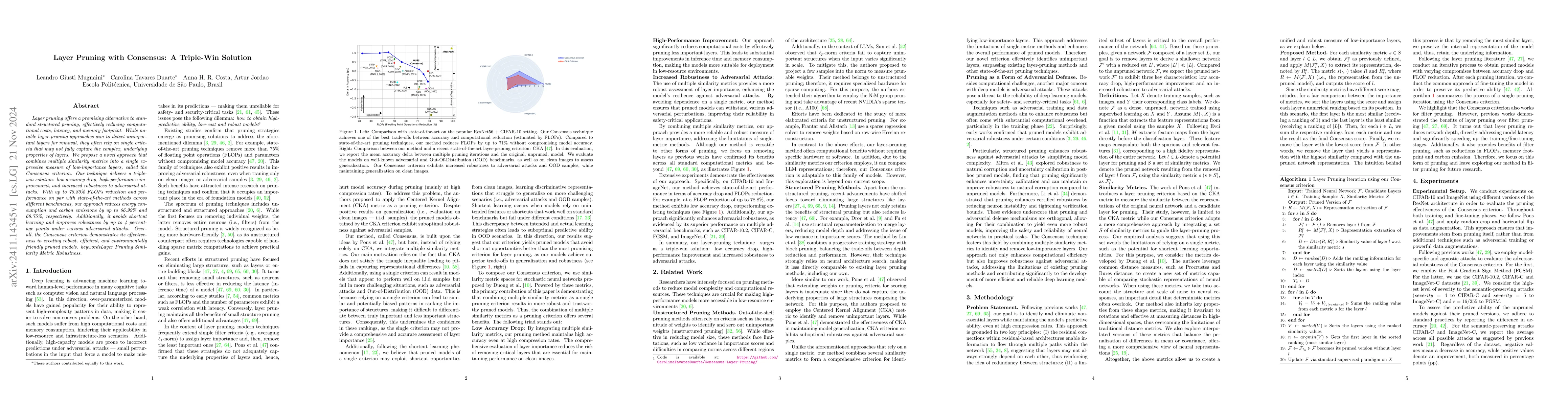 Thumbnail for Layer Pruning with Consensus: A Triple-Win Solution