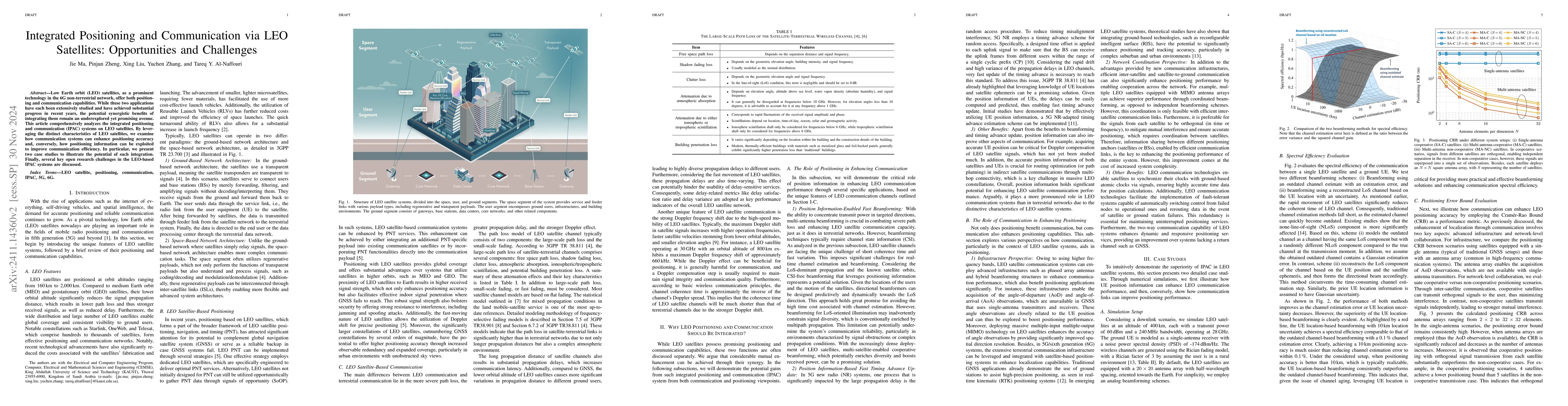 Thumbnail for Integrated Positioning and Communication via LEO Satellites:
  Opportunities and Challenges