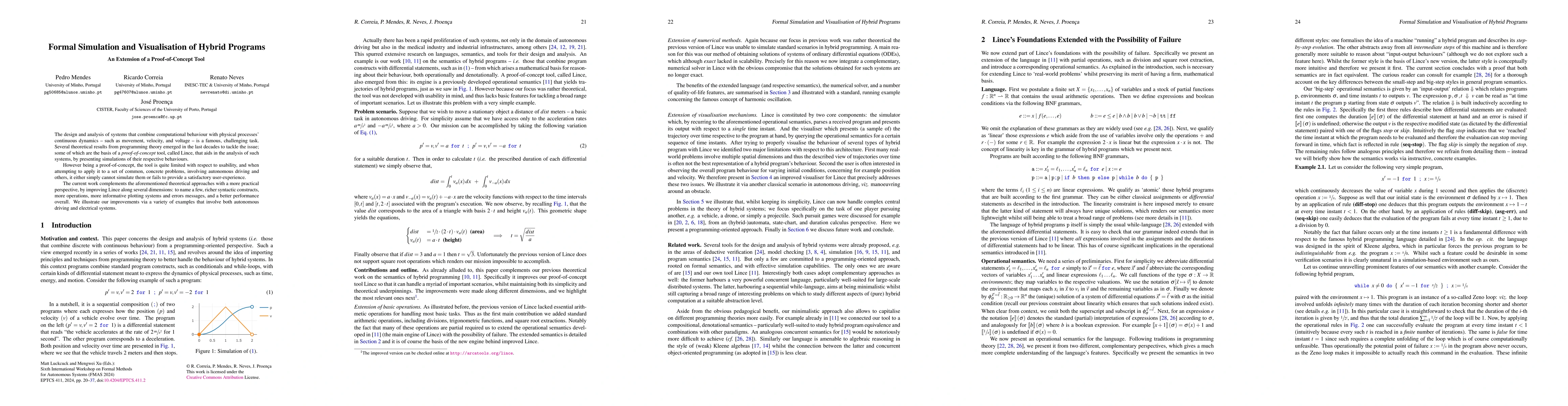 Thumbnail for Formal Simulation and Visualisation of Hybrid Programs