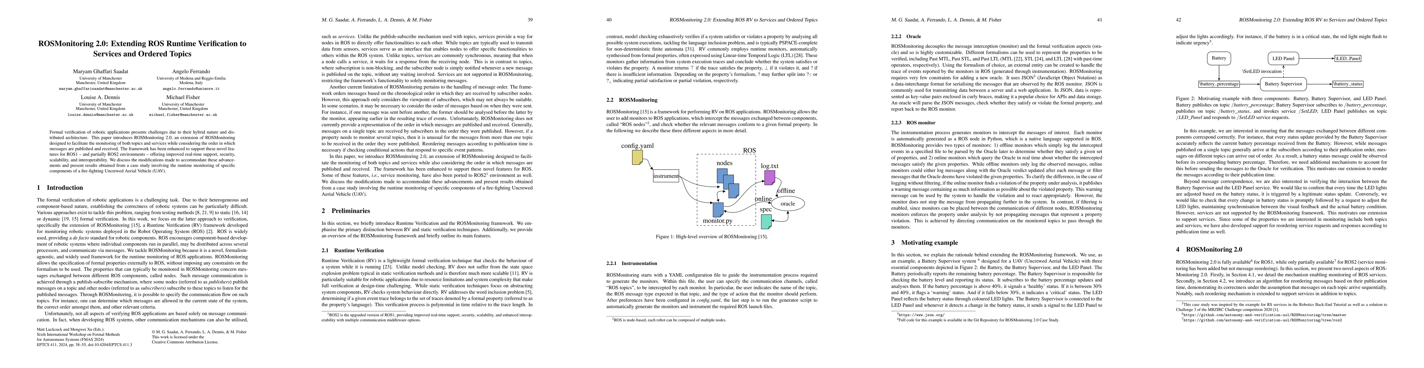 Thumbnail for ROSMonitoring 2.0: Extending ROS Runtime Verification to Services and
  Ordered Topics