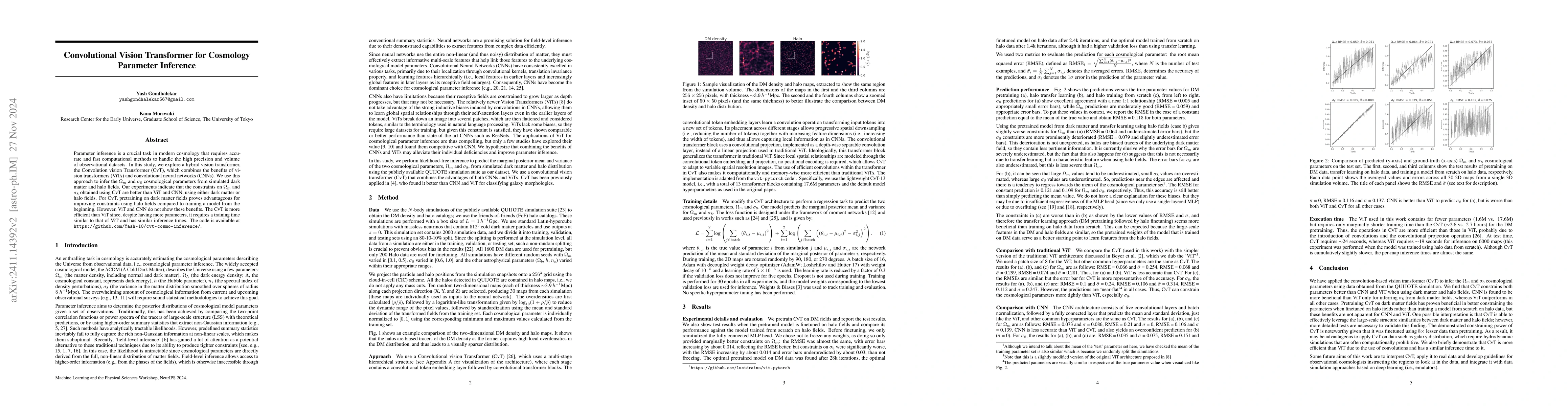 Thumbnail for Convolutional Vision Transformer for Cosmology Parameter Inference