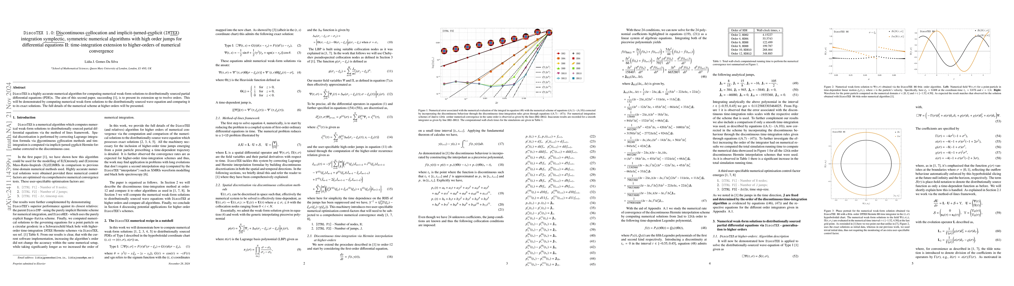 Thumbnail for DiscoTEX 1.0: Discontinuous collocation and implicit-turned-explicit
  (IMTEX) integration symplectic, symmetric numerical algorithms with high
  order jumps for differential equations II: extension to higher-orders of
  numerical convergence
