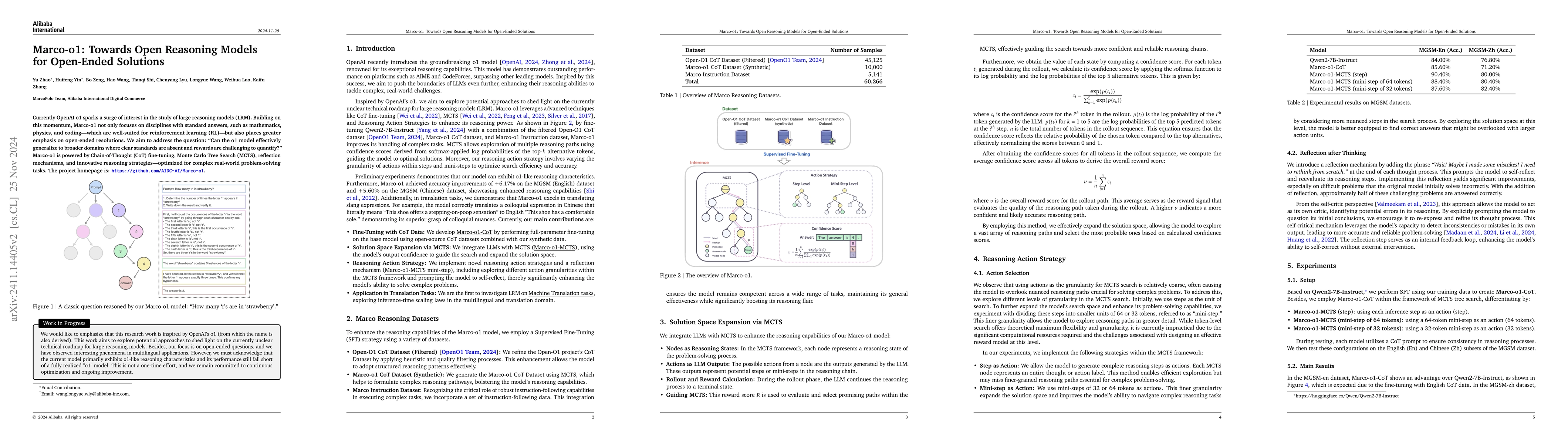 Thumbnail for Marco-o1: Towards Open Reasoning Models for Open-Ended Solutions