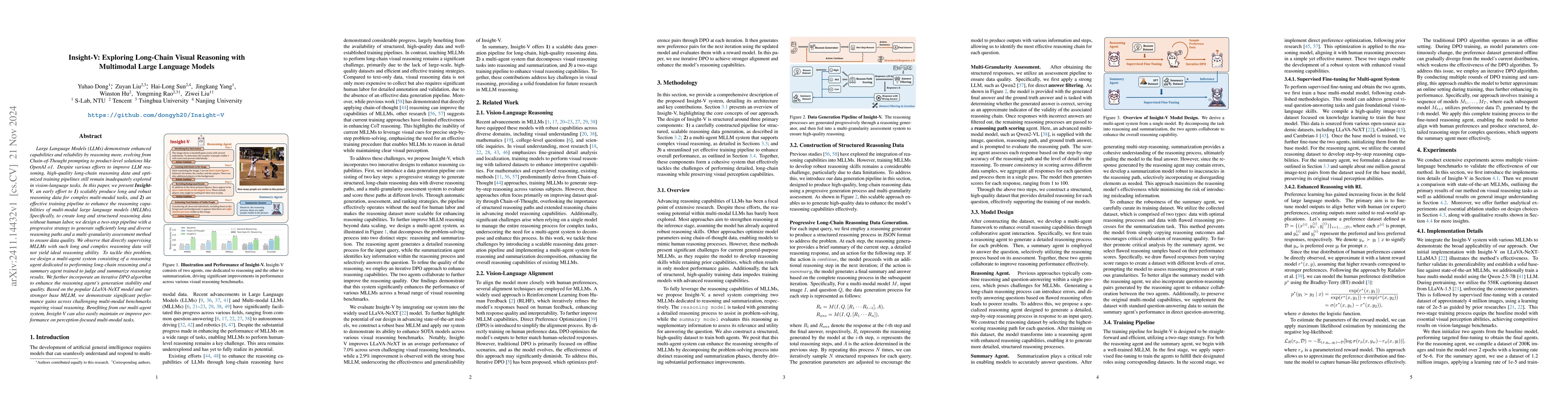 Thumbnail for Insight-V: Exploring Long-Chain Visual Reasoning with Multimodal Large
  Language Models