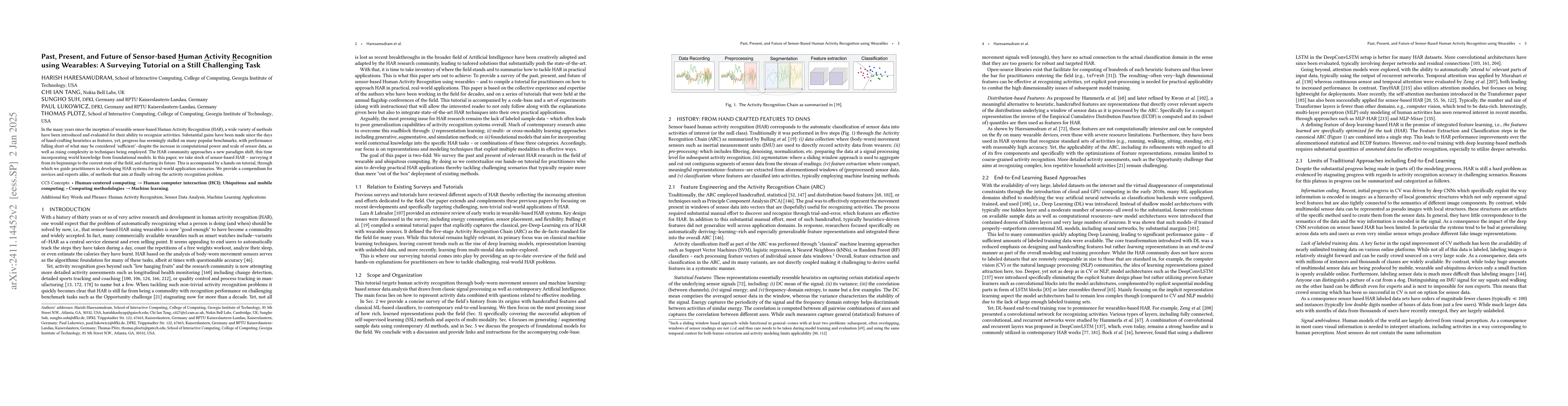 Thumbnail for Past, Present, and Future of Sensor-based Human Activity Recognition
  using Wearables: A Surveying Tutorial on a Still Challenging Task