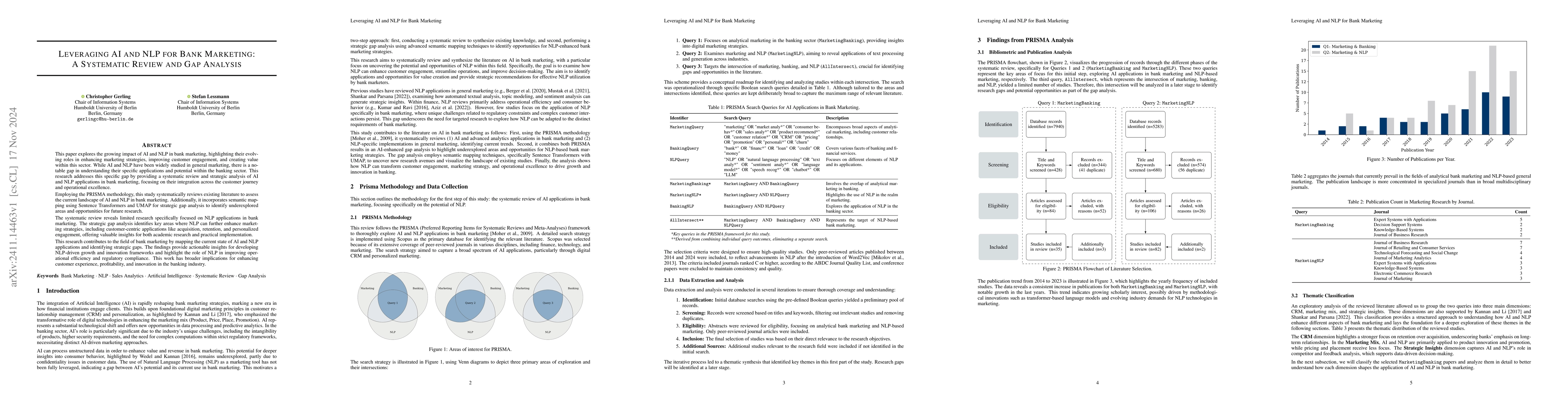 Thumbnail for Leveraging AI and NLP for Bank Marketing: A Systematic Review and Gap
  Analysis