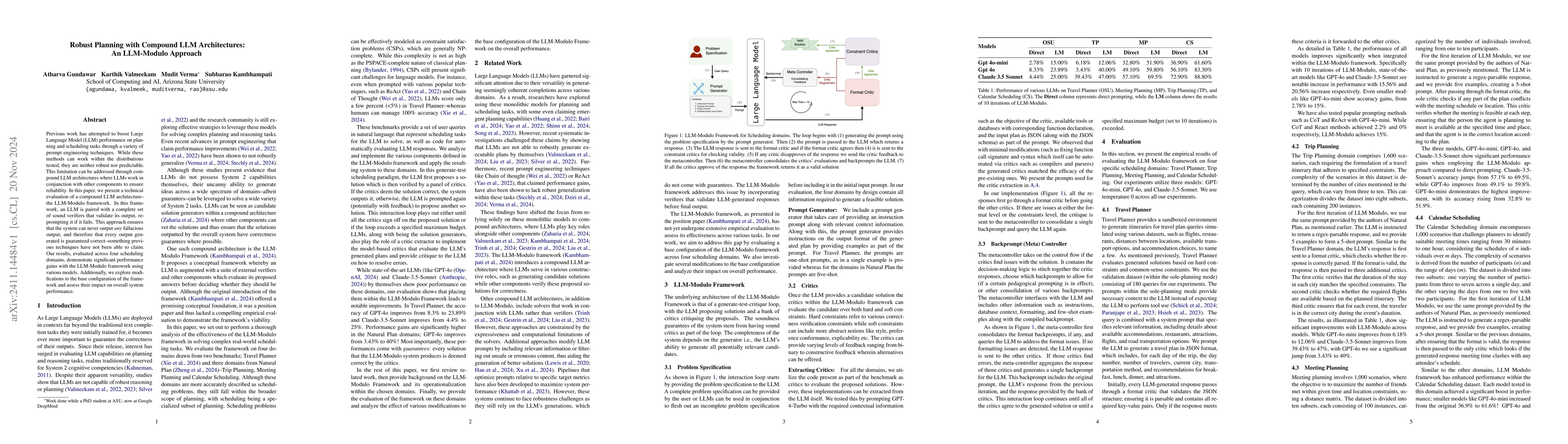 Thumbnail for Robust Planning with Compound LLM Architectures: An LLM-Modulo Approach