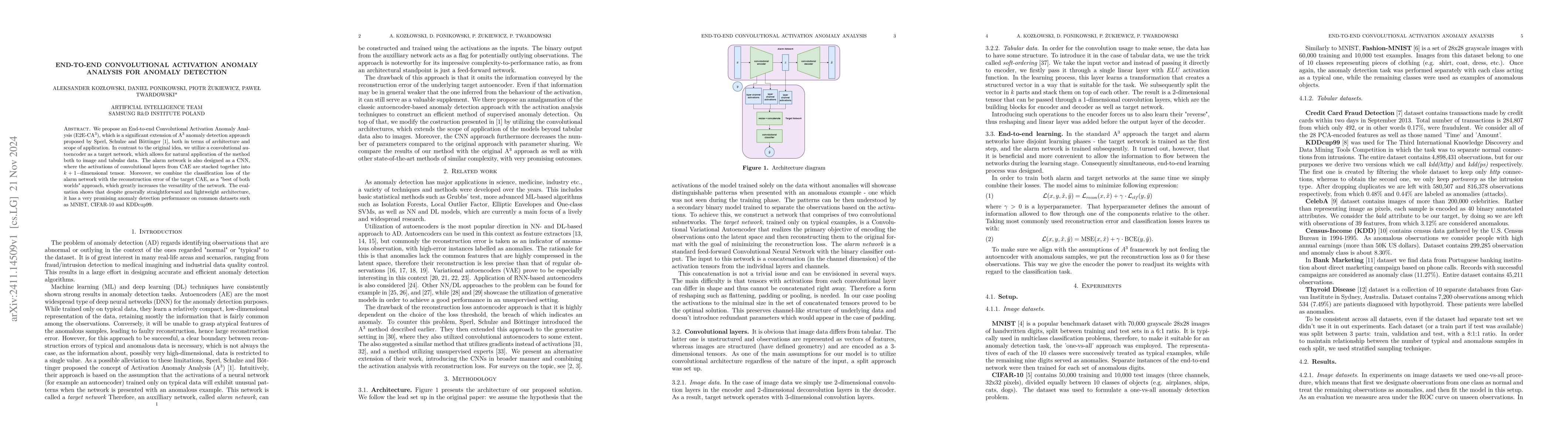 Thumbnail for End-to-End Convolutional Activation Anomaly Analysis for Anomaly
  Detection