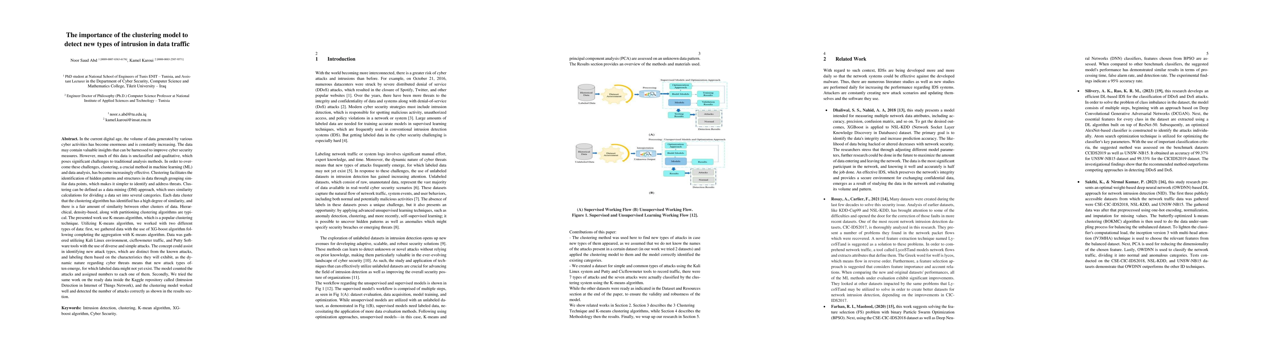 Thumbnail for The importance of the clustering model to detect new types of intrusion
  in data traffic