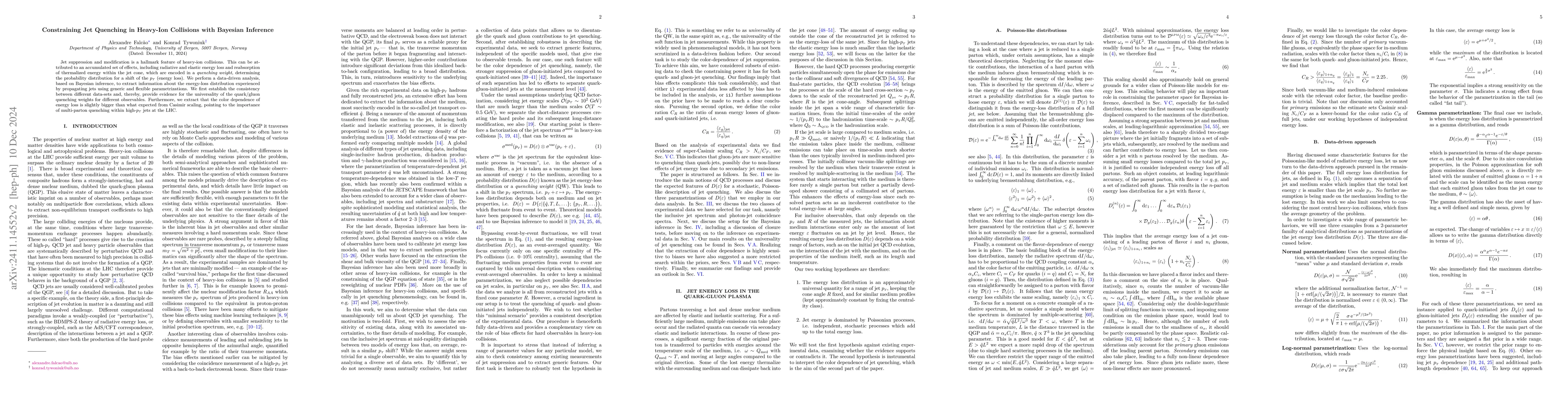 Thumbnail for Constraining Jet Quenching in Heavy-Ion Collisions with Bayesian
  Inference