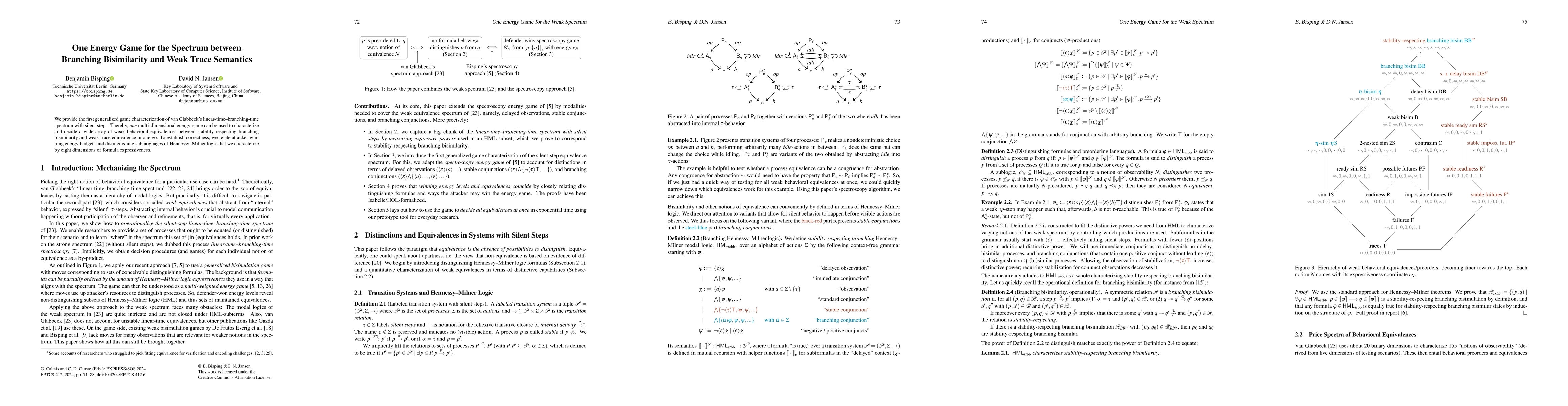 Thumbnail for One Energy Game for the Spectrum between Branching Bisimilarity and Weak
  Trace Semantics