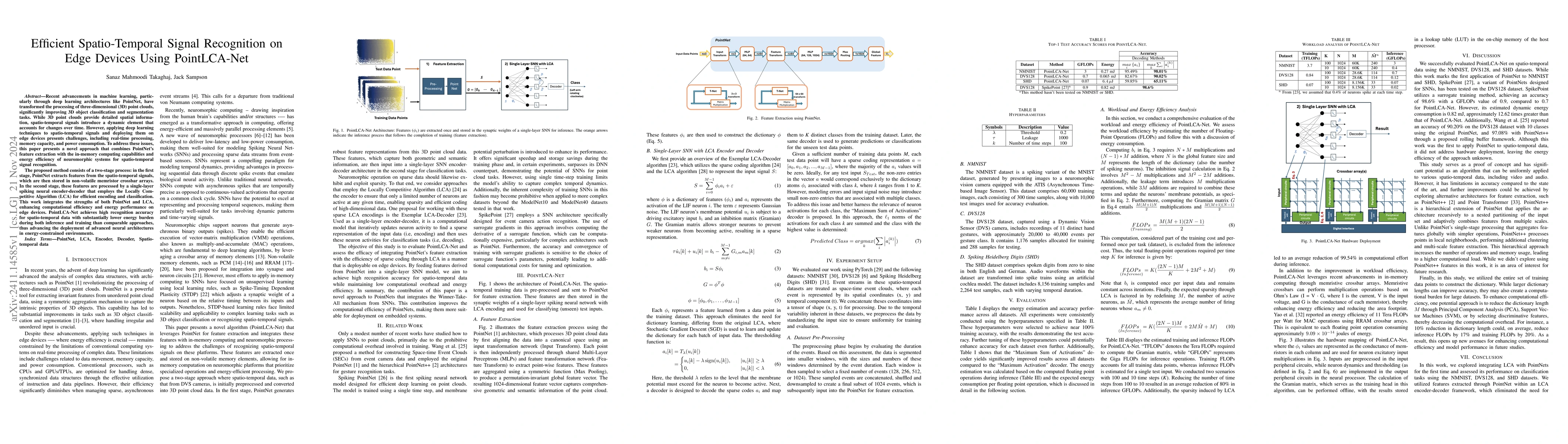 Thumbnail for Efficient Spatio-Temporal Signal Recognition on Edge Devices Using
  PointLCA-Net