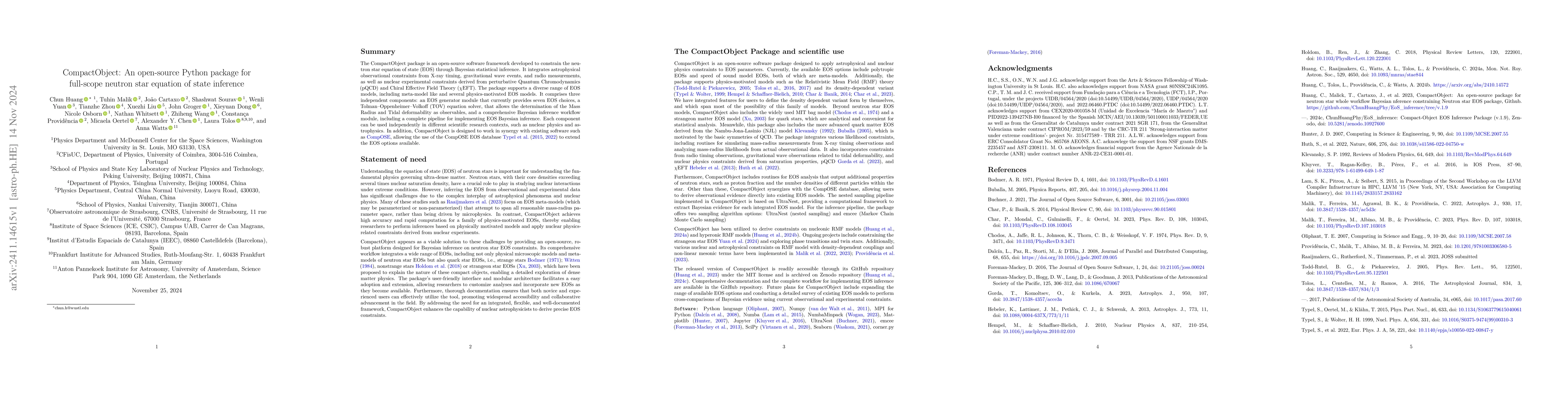 Thumbnail for CompactObject: An open-source Python package for full-scope neutron star
  equation of state inference