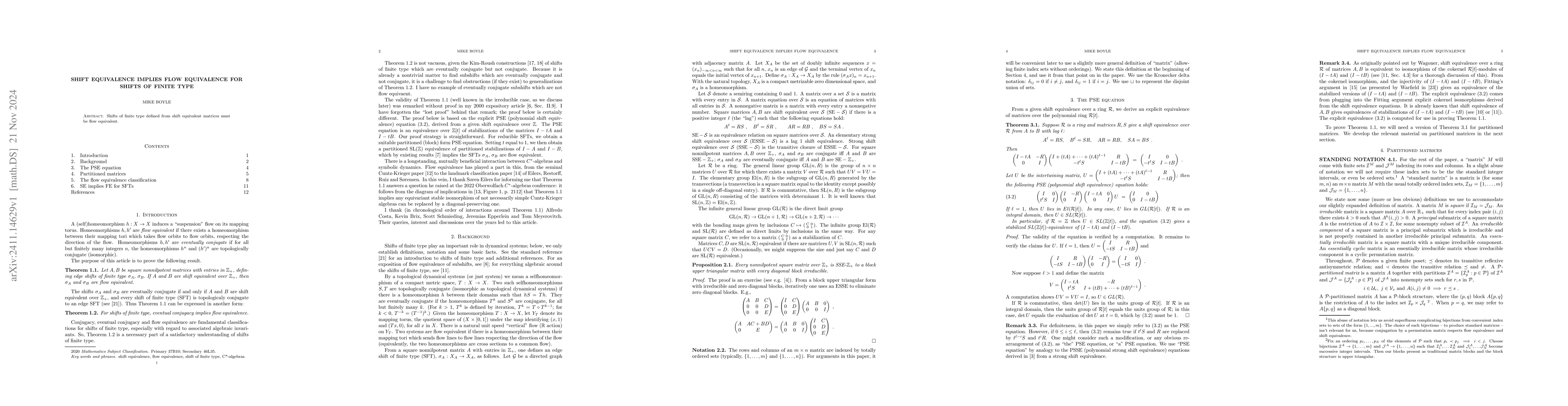 Thumbnail for Shift equivalence implies flow equivalence for shifts of finite type