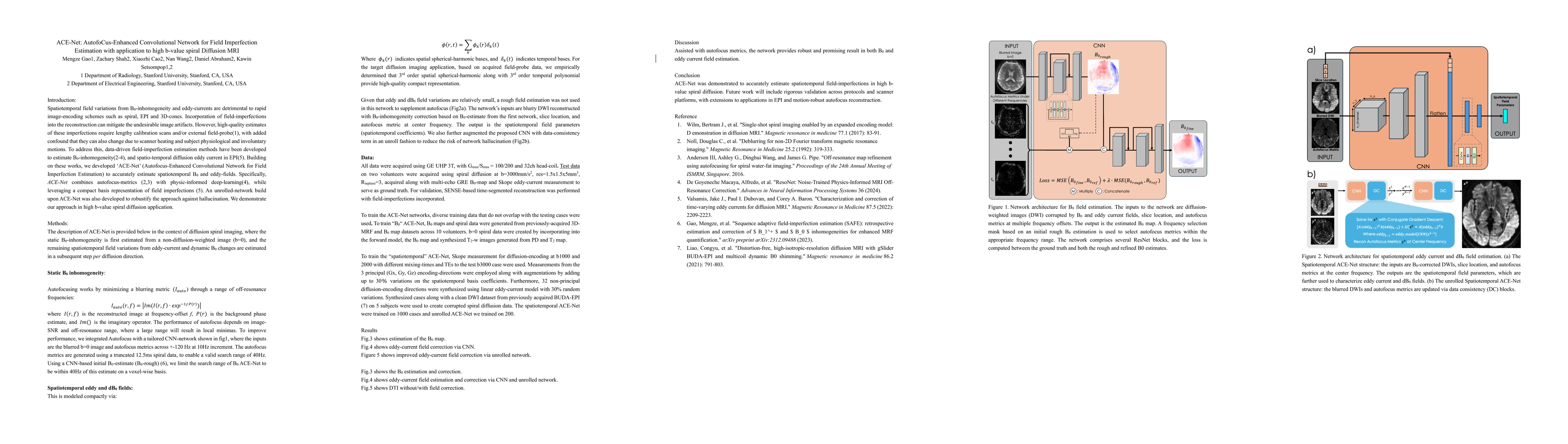 Thumbnail for ACE-Net: AutofoCus-Enhanced Convolutional Network for Field Imperfection
  Estimation with application to high b-value spiral Diffusion MRI