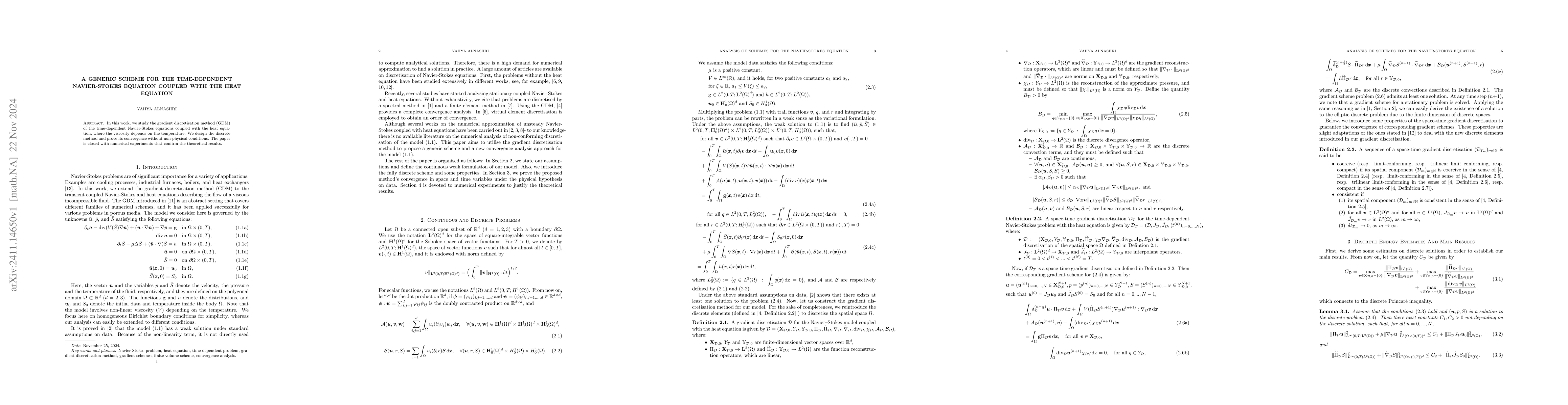 Thumbnail for A generic Scheme For the time-dependent Navier-Stokes Equation Coupled
  With The Heat Equation