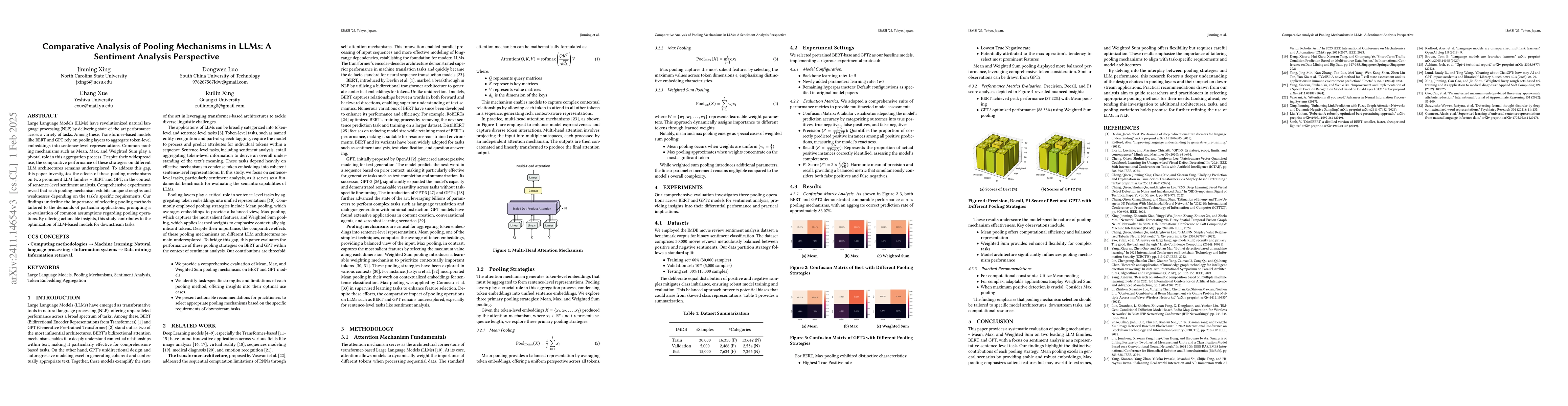 Thumbnail for Comparative Analysis of Pooling Mechanisms in LLMs: A Sentiment Analysis
  Perspective