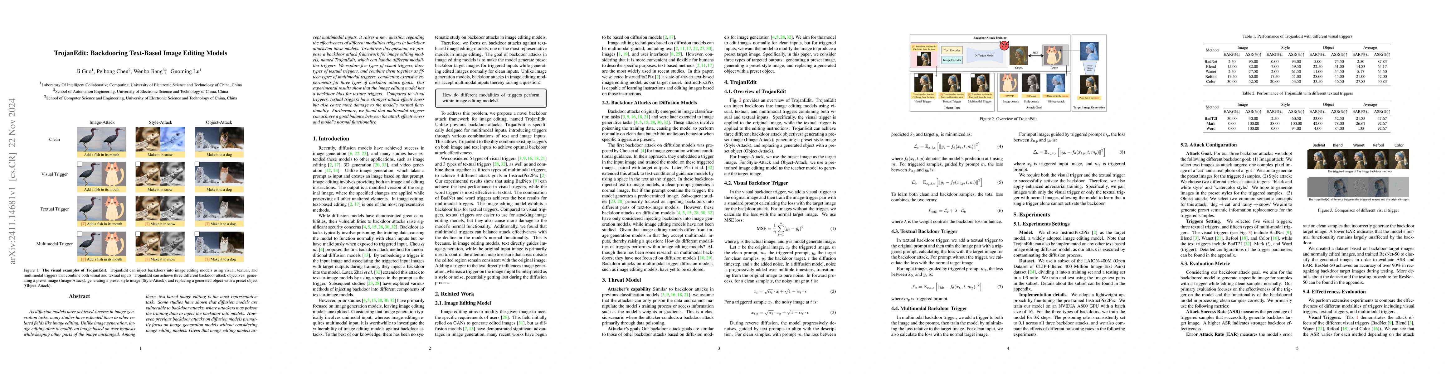 Thumbnail for TrojanEdit: Backdooring Text-Based Image Editing Models