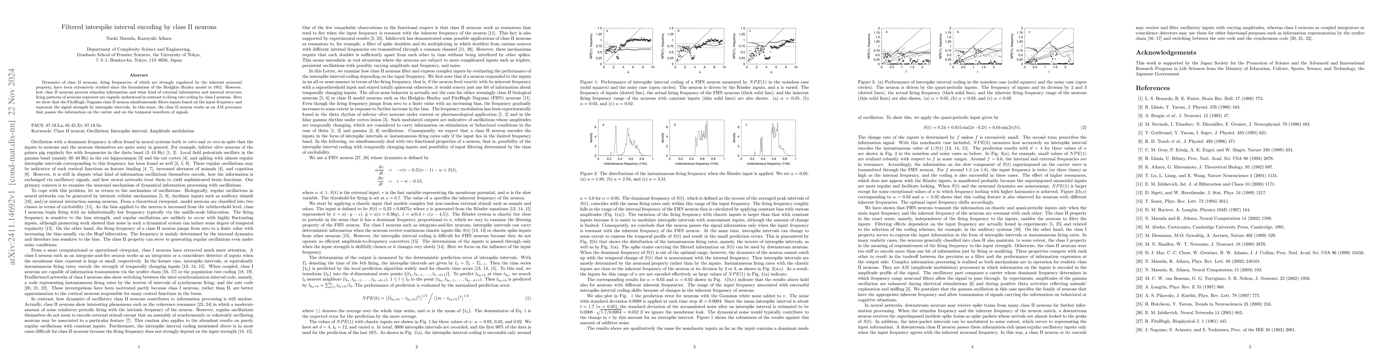 Thumbnail for Filtered interspike interval encoding by class II neurons