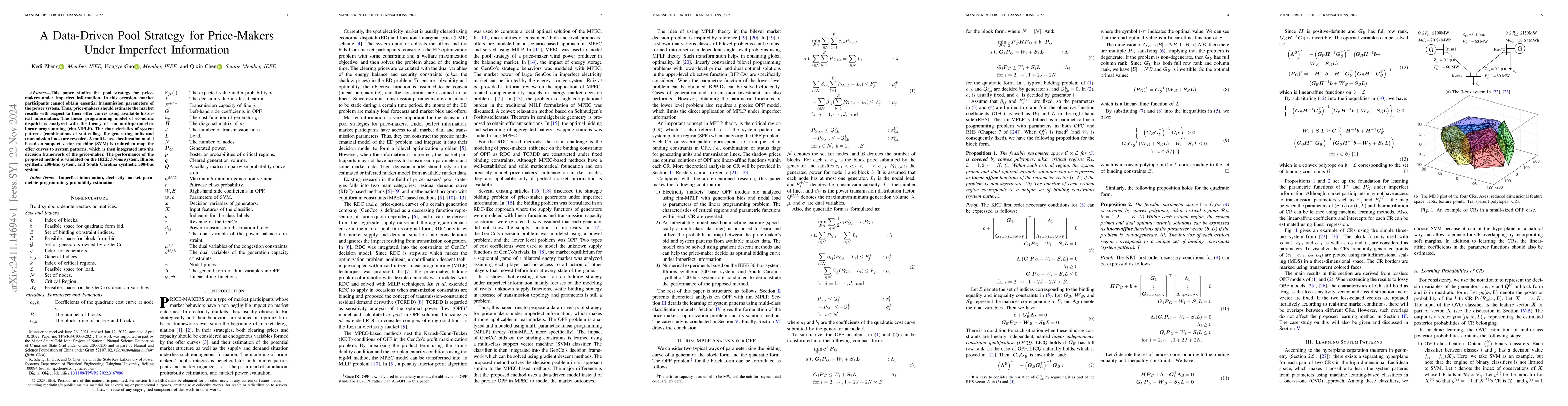 Thumbnail for A Data-Driven Pool Strategy for Price-Makers Under Imperfect Information